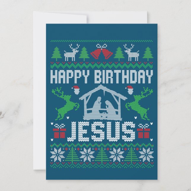 Convites Roupa de Natal Feliz Aniversário Jesus Feriado Fei (Frente)