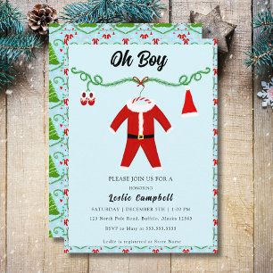 Convites Roupa de Papai Noel Menino Bebê Aniversário