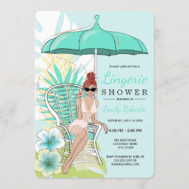 Convites Roupa Íntima de Jardim Chuva Noiva Ruiva