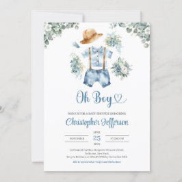 Convites Roupas azuis e verdes de eucalipto