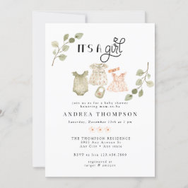 Convites Roupas De Bebê De Aquarela | Chá de fraldas Boho G