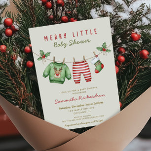 Convites Roupas de bebê neutras em gênero Merry Little Chri