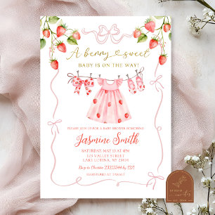 Convites Roupas de Bebê Pink Coquette Baby Berry Sweet Baby