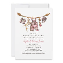 Roupas de Caça Camuflagem Rosa Menina Chá de Bebê