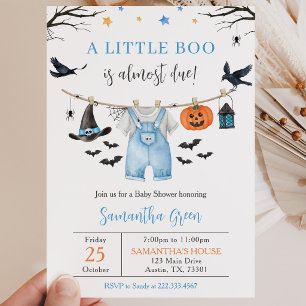 Convites Roupas de Halloween Pequeno Boo Chá de Bebê