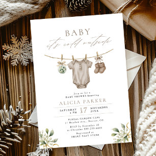 Convites Roupas de inverno Baby É Frio Lá Fora baby shower