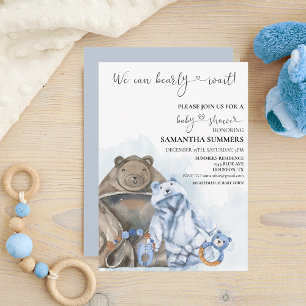 Convites Roupas de Menino Azul Aguarela Podemos Mal Esperar