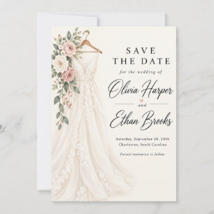 Convites Roupas de Noiva Rosa Pink Save the Date