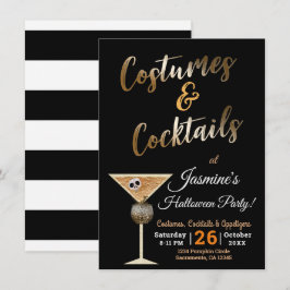 Convites Roupas Douradas & Coquetel Caveira Bebida Dia das