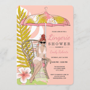 Convites Rouxinol Noiva Chuva Lingerie Tropical