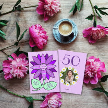 Roxo 50º Aniversário Simples Roxo Girassol