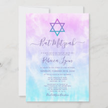 Roxo Azul Turquesa Bat Mitzvah Tie Dye