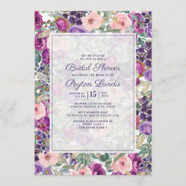 Convites Roxo Bege Flora Salvia Verde Folhas Noiva