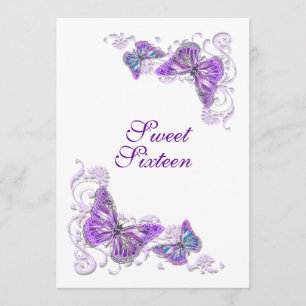 Convites Roxo branco aniversário noivado casamento