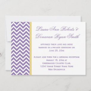 Convites Roxo Branco Chevron Faixa Amarela Somente Recepção
