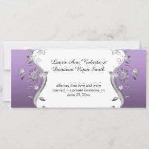 Convites Roxo com Recepção de Redemoinhos de Flores de Prat