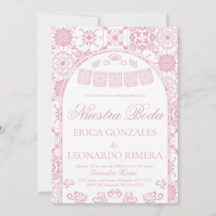 Convites Roxo Corado Talavera Papel Picado Casamento Espanh