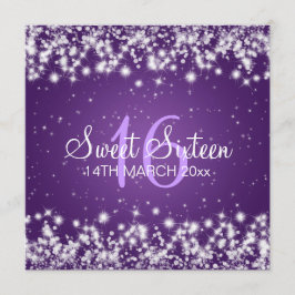 Convites Roxo da faísca do inverno do partido do doce