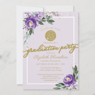 Convites Roxo de Formando da Escola de Enfermagem do Esteto