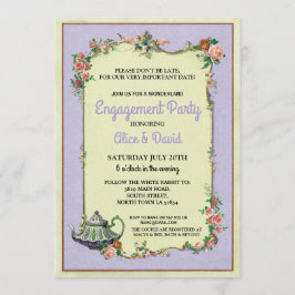 Convites Roxo do partido do casal do bule do noivado do