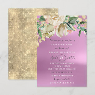 Convites Roxo Dourado da faísca da refeição matinal da f