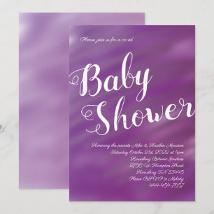 Convites Roxo e Chá de fraldas Lilac Co-Ed Gênero Neutro