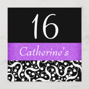 Convites Roxo elegante celebração para qualquer idade