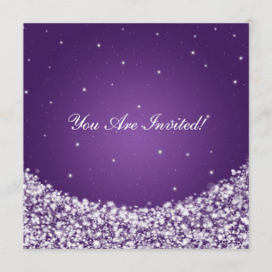 Convites Roxo elegante da faísca da estrela do chá de