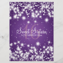 Convites Roxo elegante da faísca do inverno do partido do