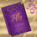 Convites Roxo Elegante e Glam Dourado 50º Aniversário<br><div class="desc">Elegante e glamouroso roxo e ouro 50 aniversários para aquele aniversário especial de 50 anos. Fácil de personalizar com todas as importantes informações de convite e mudar a personalização dos "anos" para qualquer aniversário.</div>