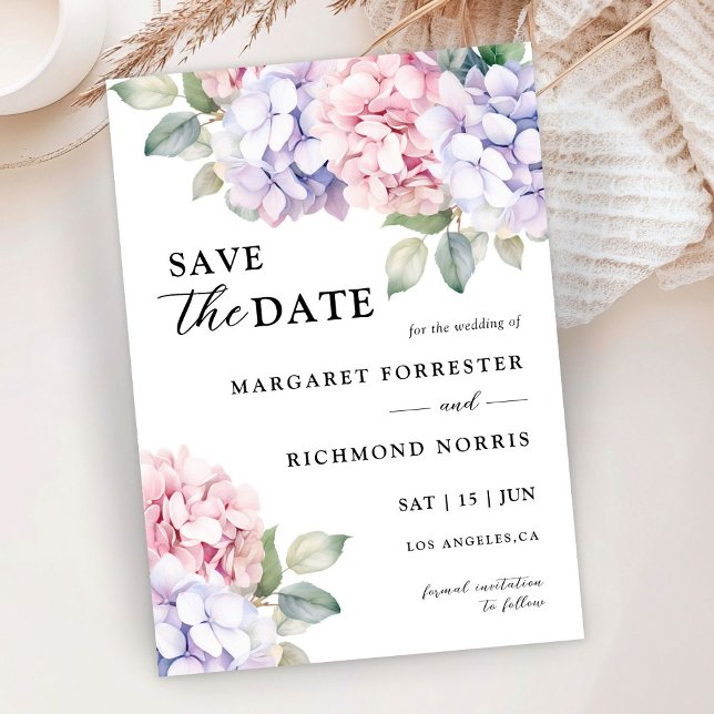 Convites Roxo Empoeirado & Rosa Cor-de-Rosa Save The Date d (Criador carregado)