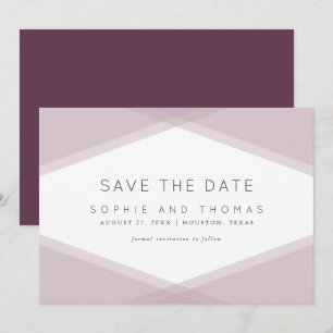 Convites Roxo Escuro Geométrico em Camada Mágica Salvar a