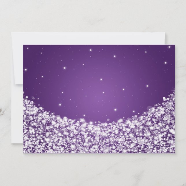 Convites Roxo Esmagador das Estrelas de Recepção Elegante (Frente)
