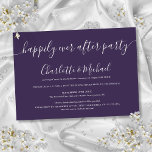 Convites Roxo Feliz Para Sempre Após O Casamento De Festa<br><div class="desc">Apresentando nomes de estilo de assinatura,  este elegante roxo feliz para sempre após o convite de festas de recepção de casamento pode ser personalizado com suas informações em caracteres quicos. Projetado por Thisnotme©</div>
