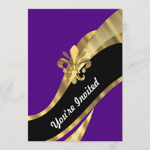 Convites Roxo & flor de lis do ouro