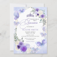 Roxo Floral Roxo Lilás Borboletas Quinceanera