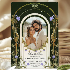 Convites Roxo Floral Salve a Data com Foto