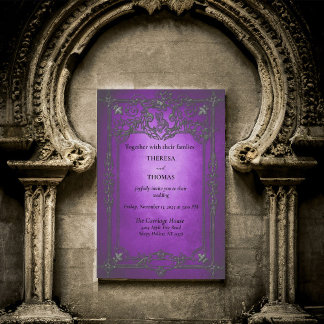 Convites Roxo Gótico Encantador
