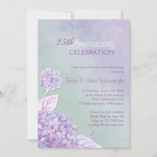 Convites Roxo + Hortênsia Verde Aniversário de 25 Anos de C