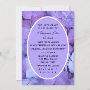 Convites Roxo Hydrangea Blossoms Vow Renovação