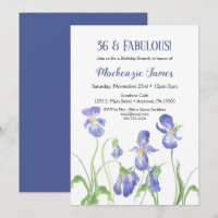 Roxo Iris Birthday Invitation Floral Brunch