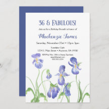 Roxo Iris Birthday Invitation Floral Brunch