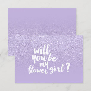 Convites Roxo lavanda falso brilho ombre menina das flores