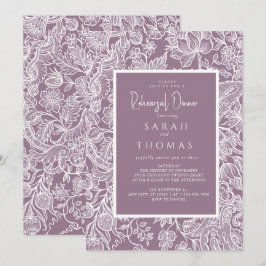 Convites Roxo Lilac Elegante Art Wildflower