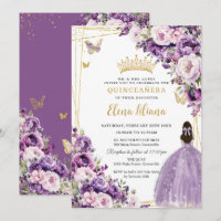 Roxo Lilás Flor de Quinceanera 15 Doce 16