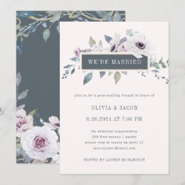 Convites Roxo Macio Floral Beije e Cinza | Nós Casamos