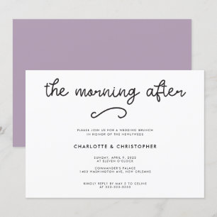 Convites Roxo Moderno A Manhã Seguinte Pós Casamento