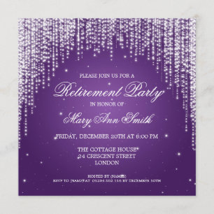 Convites Roxo Noturno da Noite do Elegante