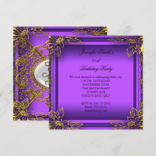 Convites Roxo Para Todas as Ocasiões Elite Elegante Festa D