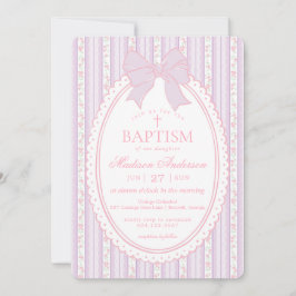 Convites Roxo Pastel Vintage Floral Chique Batizado
